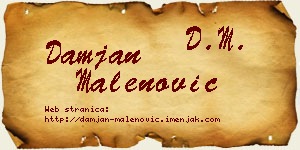 Damjan Malenović vizit kartica